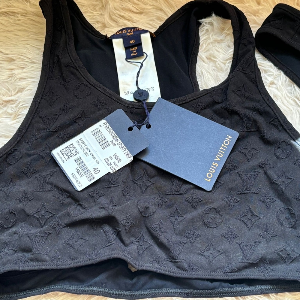 Authentic Black and gold Louis Vuitton Bikini top